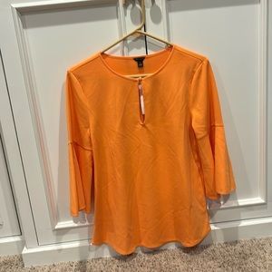 ANN TAYLOR. Bright Orange Melon Blouse. M. 3/4 Sleeves